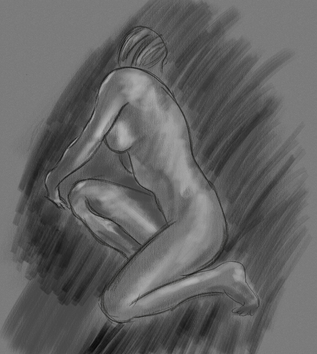 Figure study done in Krita using a XP-Pen Deco Pro Tablet